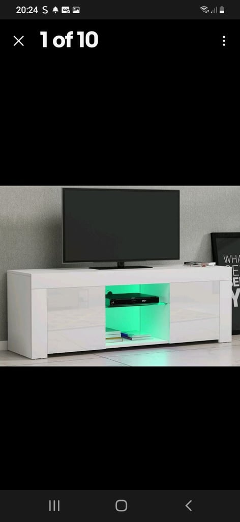 image for Brand-new white gloss tv cabinet 