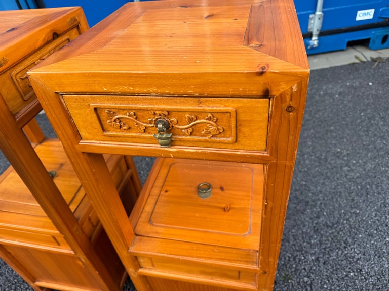 Solid Wood oriental Bedside Cabinets Possible Delivery 31 x 31 and 83 high