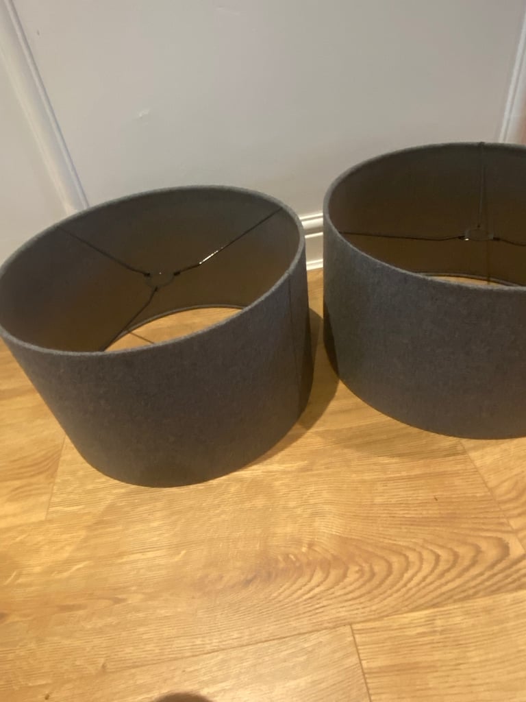 image for 2 large charcoal grey next lampshades. 49cm wide