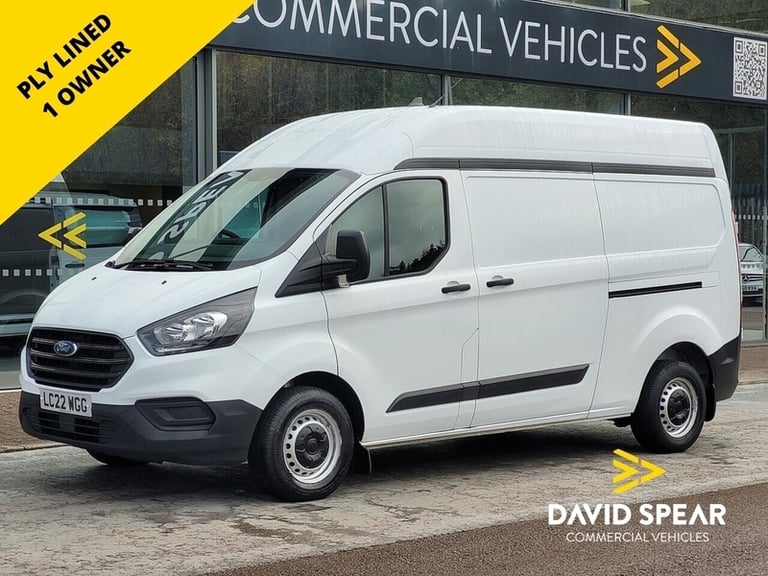 2022 Ford Transit Custom TDCI 130ps 300 Leader L2 H2 Lwb High Roof  Ply Lined, 1 Owner Panel Van ...