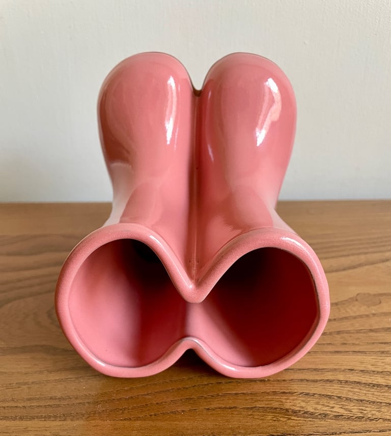 Small Indoor Ceramic Plant Pot in the Shape of a Pair of Pink Wellingtons BNWT