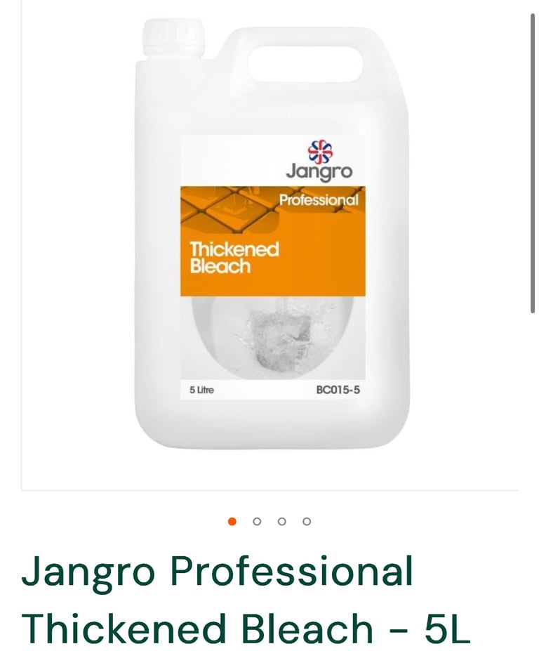 2 x 5 litre bleach bottles jangro brand brand new 