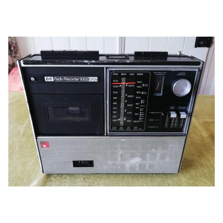 70s Vintage BASF CC RadioRecorder 9302 CrO2 Portable Cassette Radio