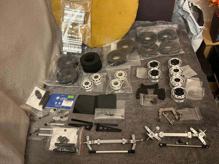 image for brand new tamiya 1/14scale ALLUMINIUM UPGRADES WITH TYRE UPGRADES. JOBLOT 