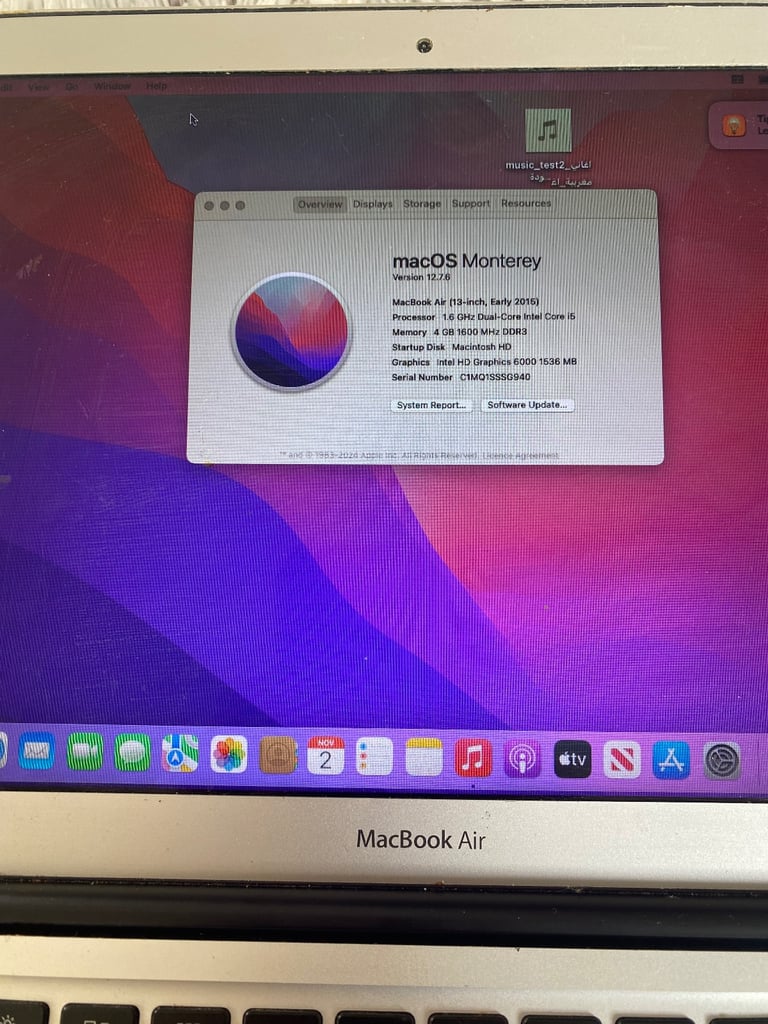 2015 Apple MacBook Air 13” good condition 