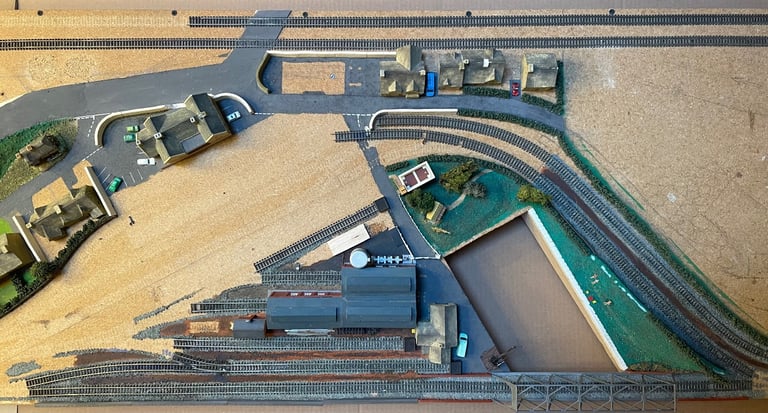 N Gauge model railway baseboard and scenery