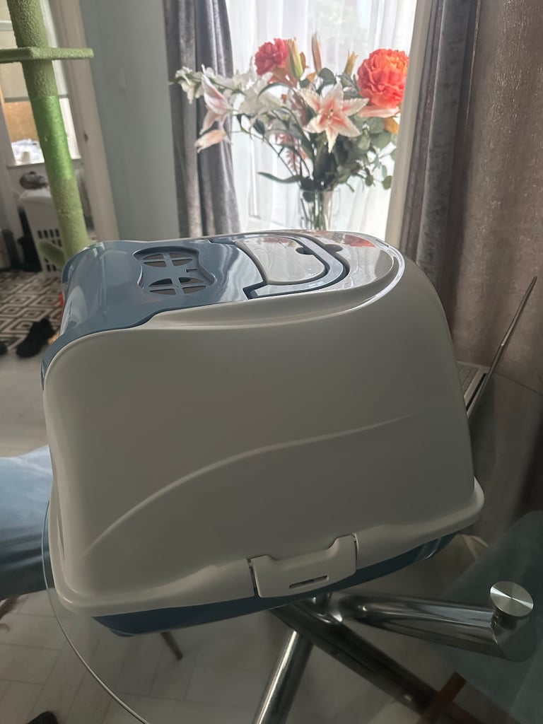 Large cat litter box & toys 