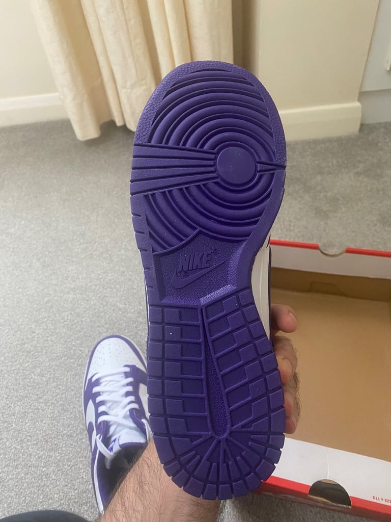  Nike Dunk Low Retro Shoes/Trainers,9(UK),White/Court Purple,New with Box