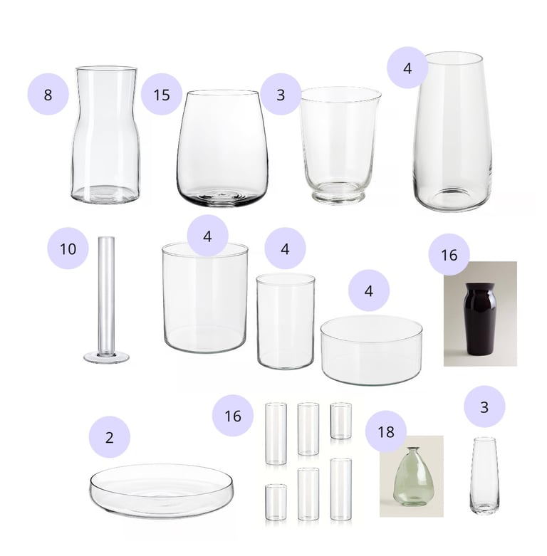 image for Wedding Glass Vases Bundle – 111 IKEA & Zara Home Vases | DIY Flowers Décor