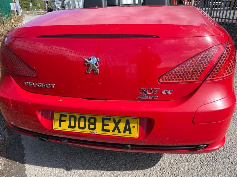 PEUGEOT 307 CC 1.6 ALLURE CONVERTIBLE 08 REG RED MOT MARCH 16TH 2026 SERVICE HISTORY LOW INSURANCE