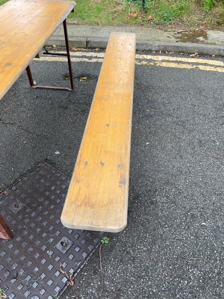 Classic French trestle table and 2 x benches
