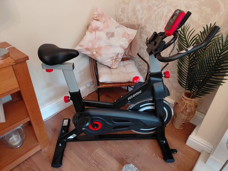 FIT4YOU Exercise Bike Indoor Cycling Gym Workout Cardio Fitness Adjustable Resistance LCD Monitor