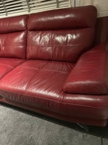 Red leather sofa 