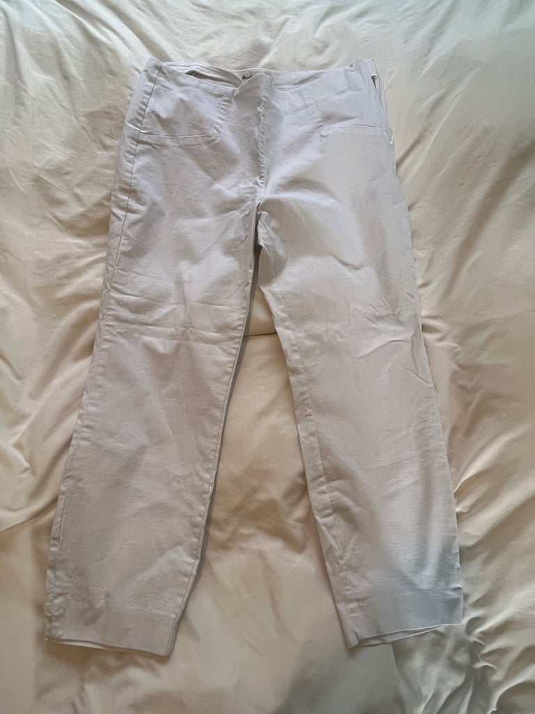 image for Brand New Women's White Cargo Chino Trousers Size 16
