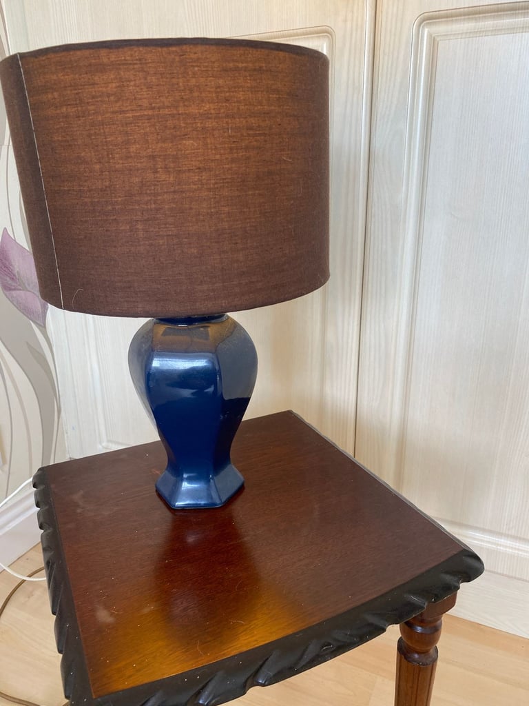 image for Blue & Brown Table lamp good condition  can deliver if im in your area