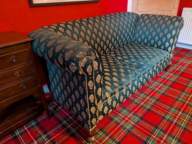 image for Victorian drop end scroll back settee sofa, 