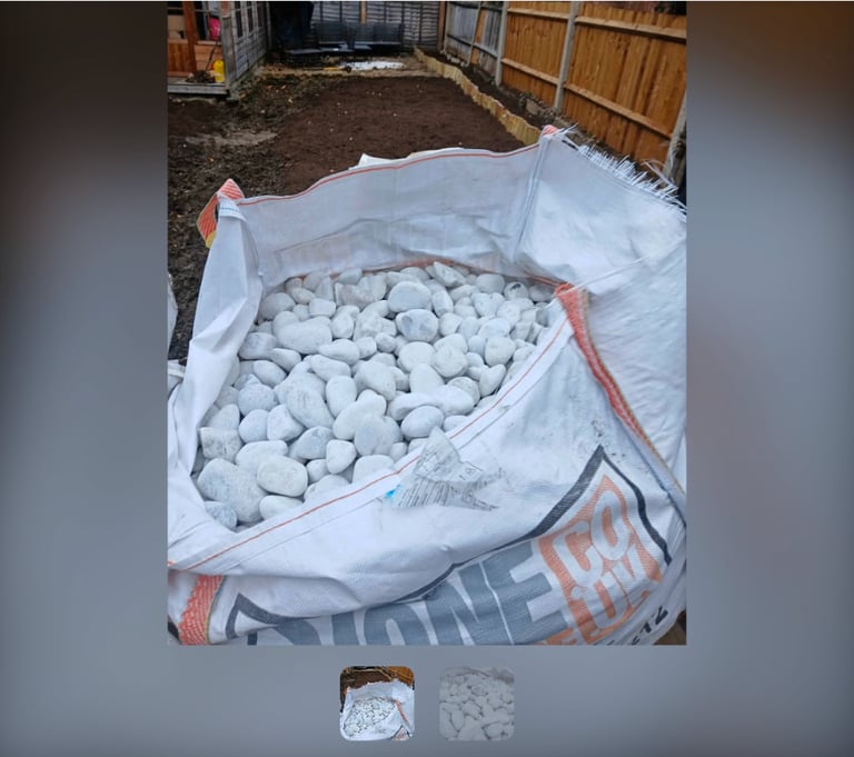 image for Decorative Garden Pebbles – White - 4–9 cm