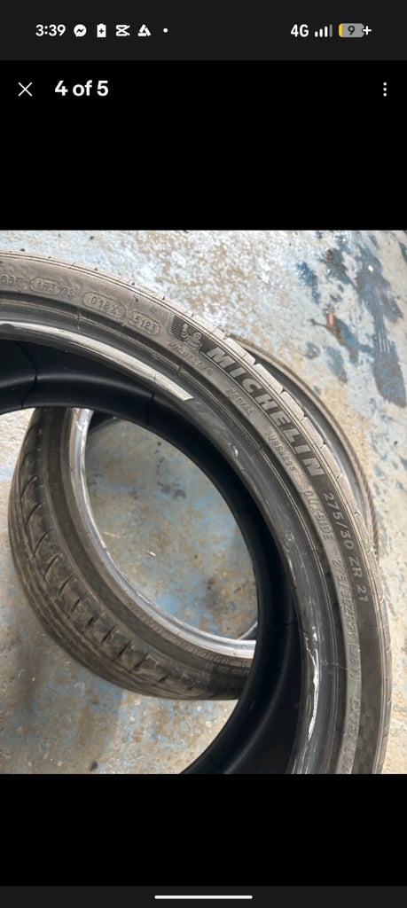 2x 275 30 21 Used Michelin Pilot sport 4s 98Y 5123 DOT CODE 6mm+ Tread