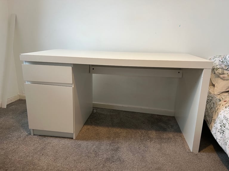 IKEA white malm desk 