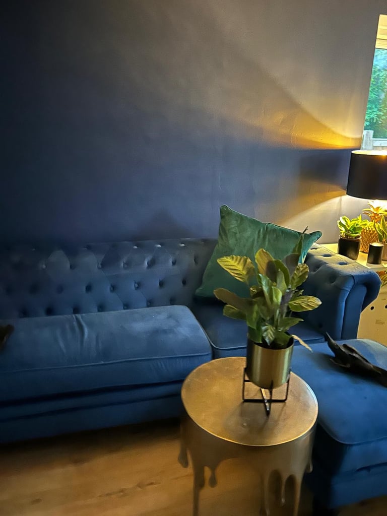 Blue Velvet Chesterfield Sofa 