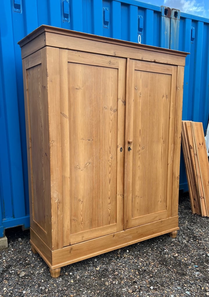 Antique pine knock down wardrobe 