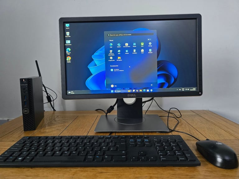 Dell Core i5 PC Complete setup 16GB DDR4 RAM 256GB Nvme 1TB HDD WIN 11 pro Desktop 20" led Monitor