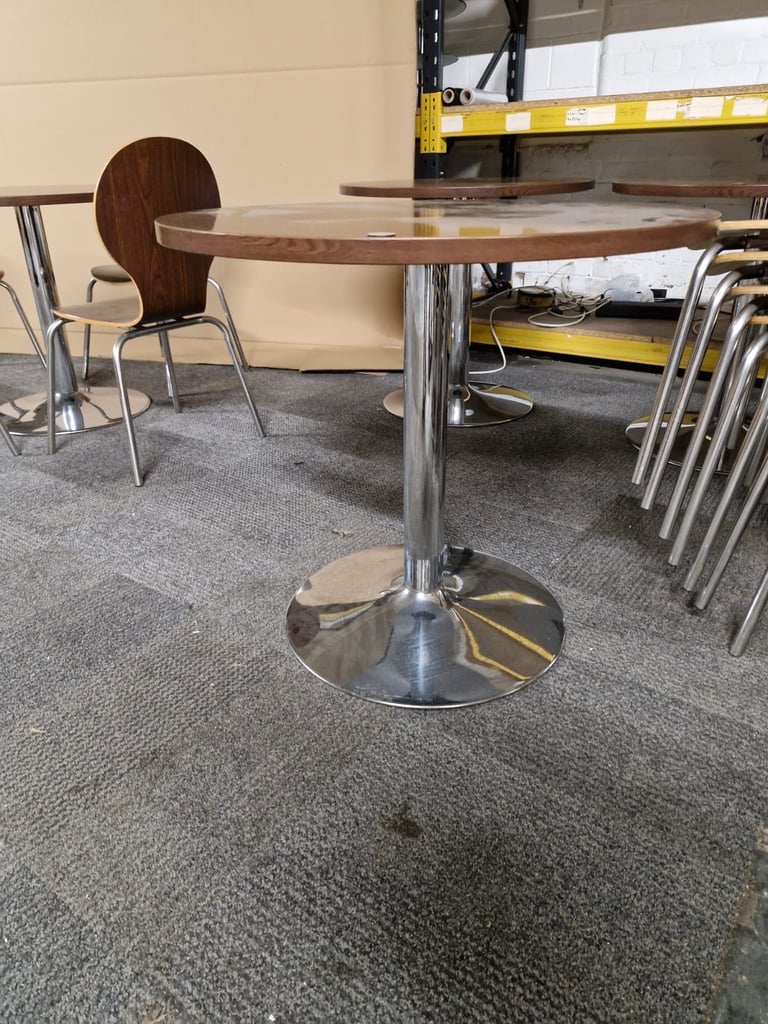 Round bistro tables restaurant tables beautiful walnut color (60 available) chairs also available