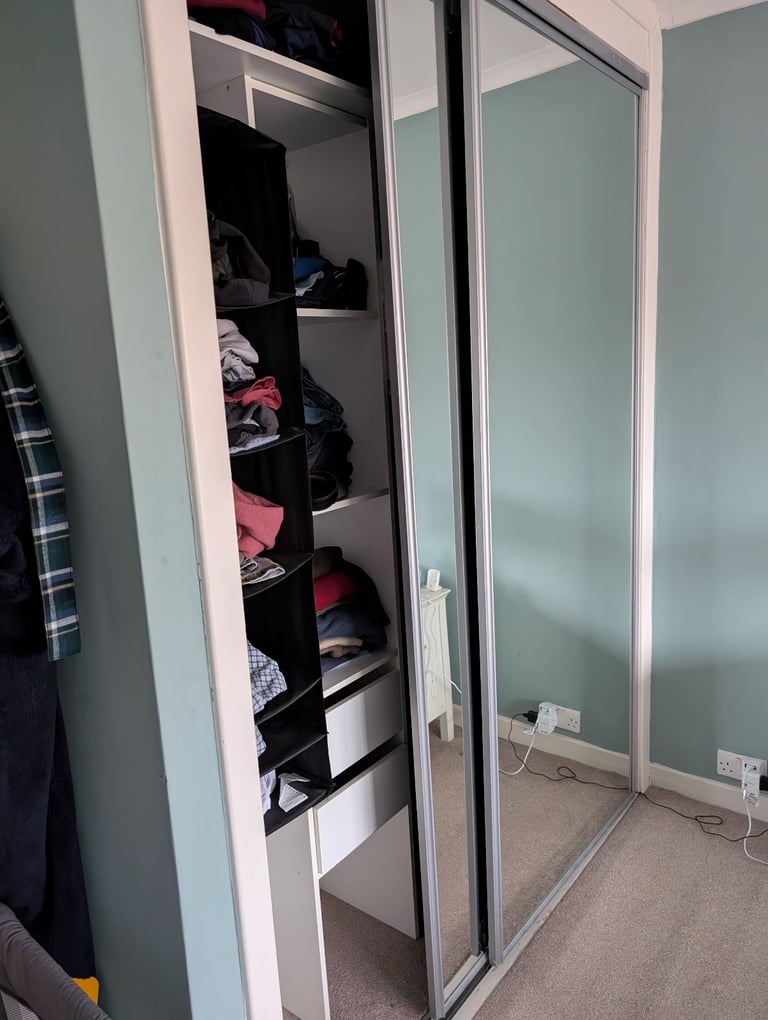 2 wardrobe mirror sliding doors 