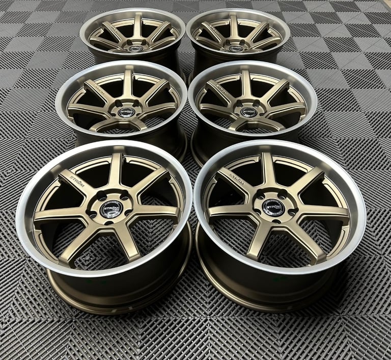 18" Inch Strom DS15 Drift Wheels 5x114.3 Nissan silvia skyline RX7 MX5 R32 R33 lexus IS200