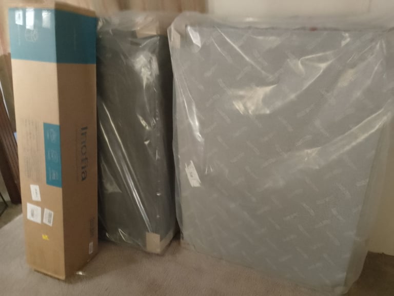 Brand new boxed double bed and mattress 