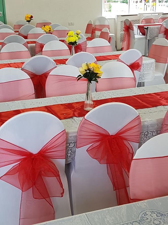 Black or White chair covers and table linen for hire