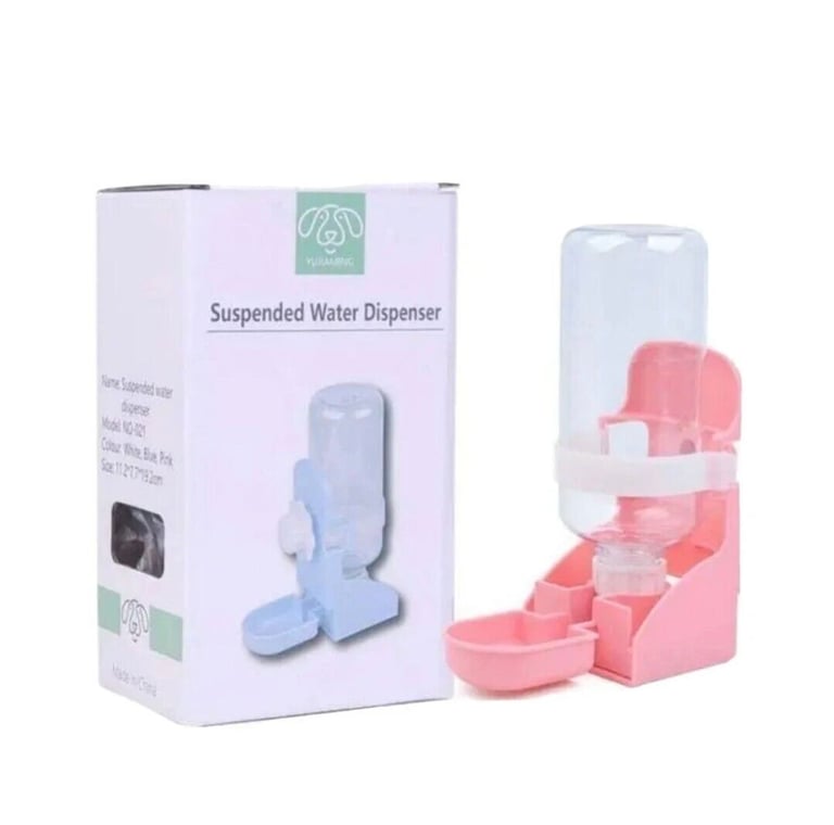 Suspended Water Dispenser Bottle 500ml for Small Animals Pets Portable - Blue