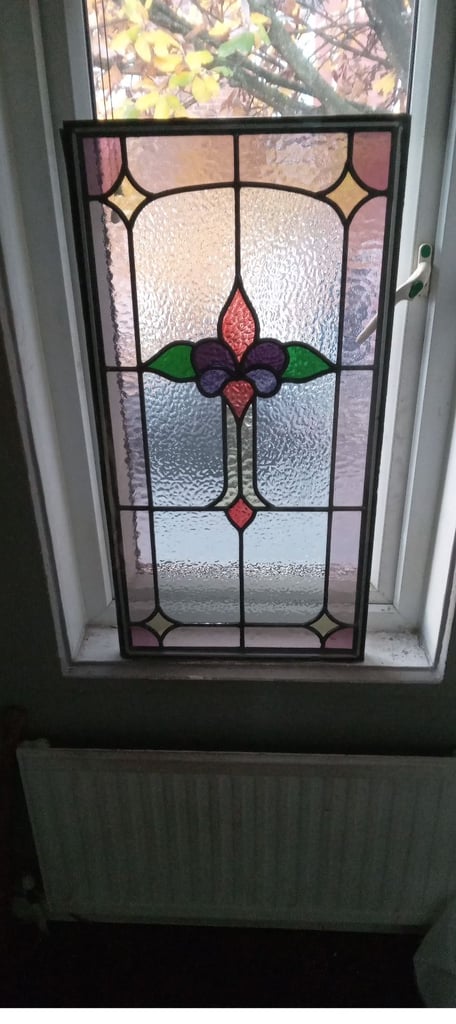 image for Pretty multi coloured stained glass panel ..(Encapsulated.)