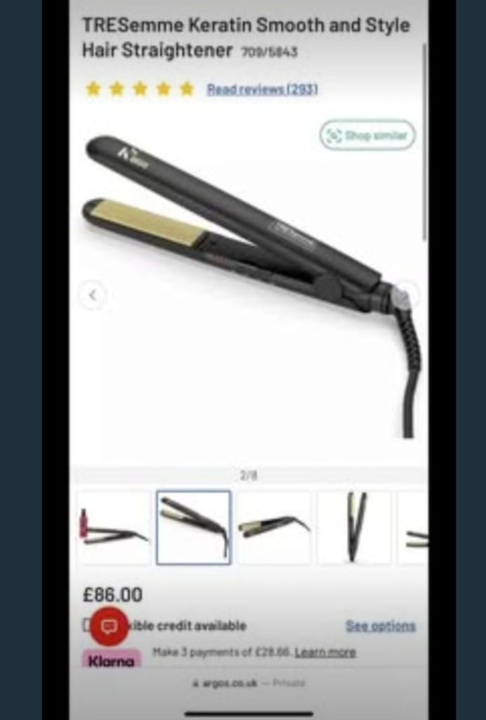 image for Tresemme keratin hair straightener like new