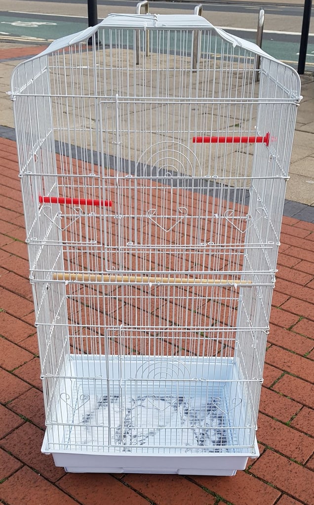 Pre-owned White Tall Bird Cage  