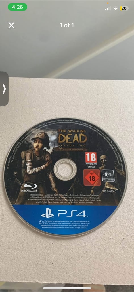 PS4 walking dead season two 