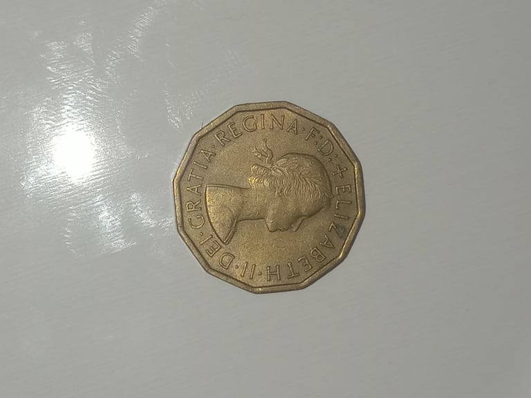 Rare 1966 Elizabeth II Three Pence Coin Bit Dated Circulated Without OMN
