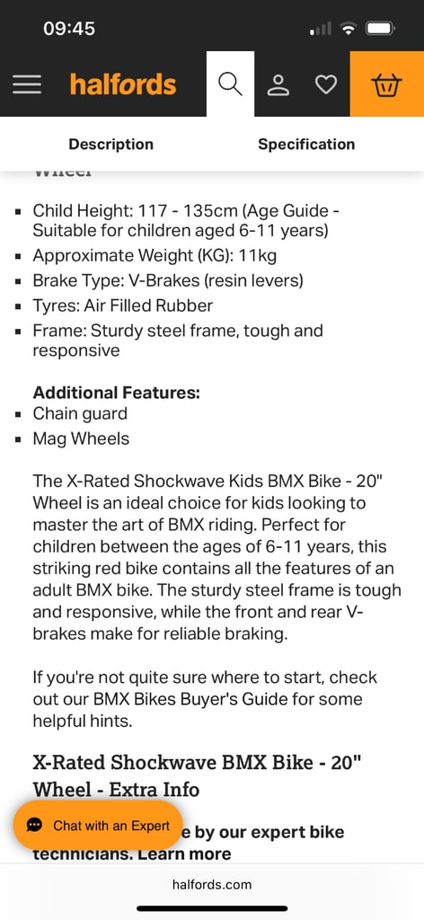 Child’s bmx 