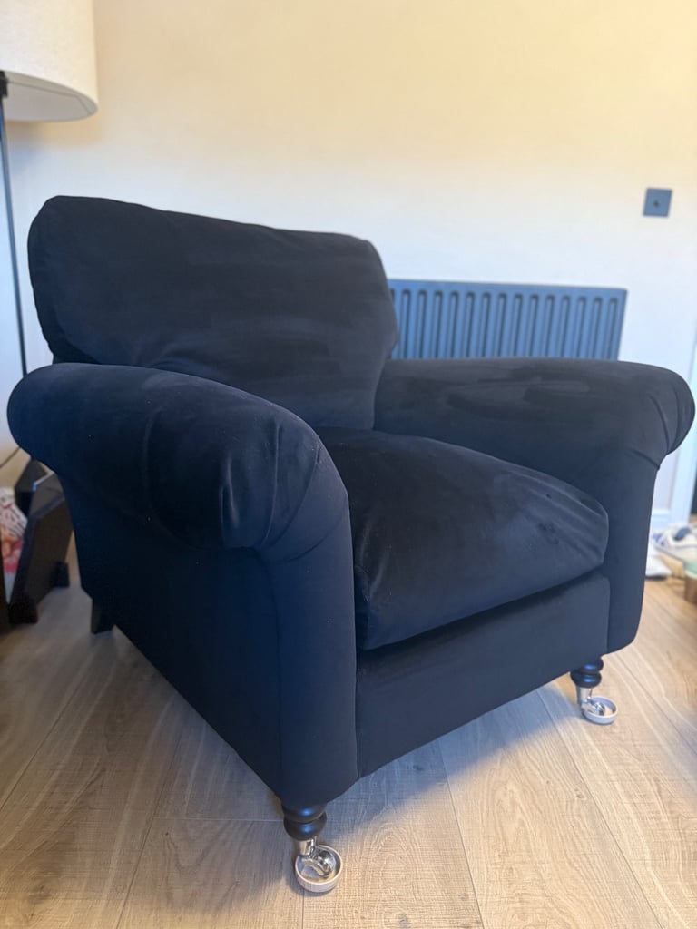 Next Black Velvet Armchair 