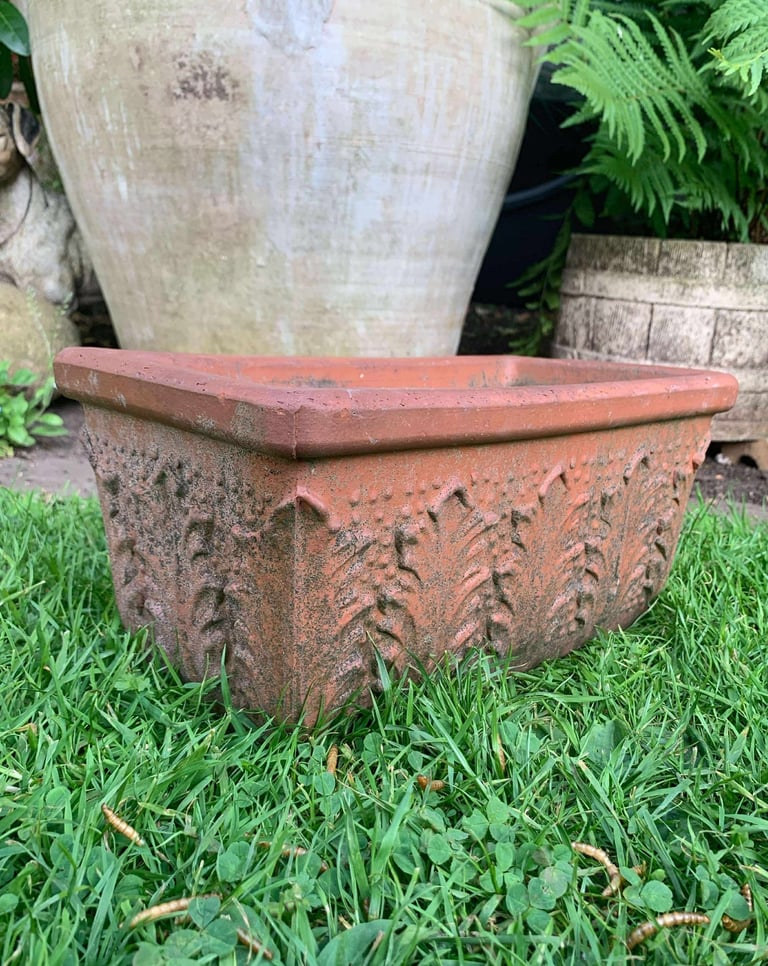 Italian terracotta, decorative plant pot oblong 