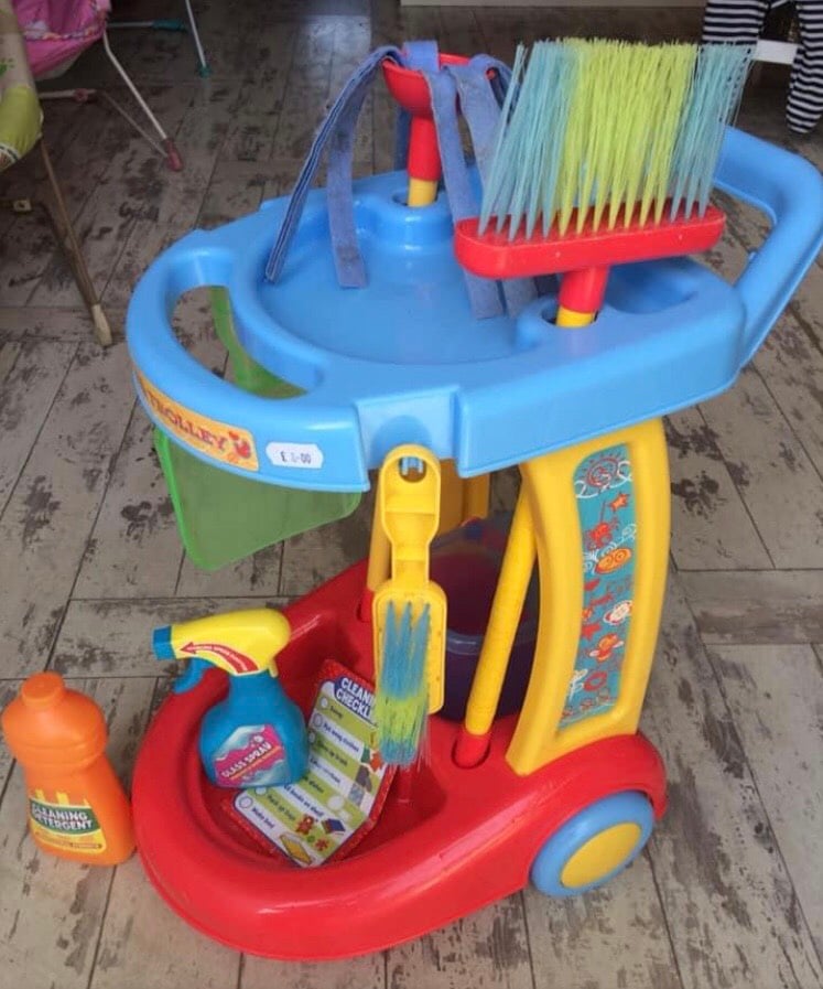 Plastic play cleaning trolley 