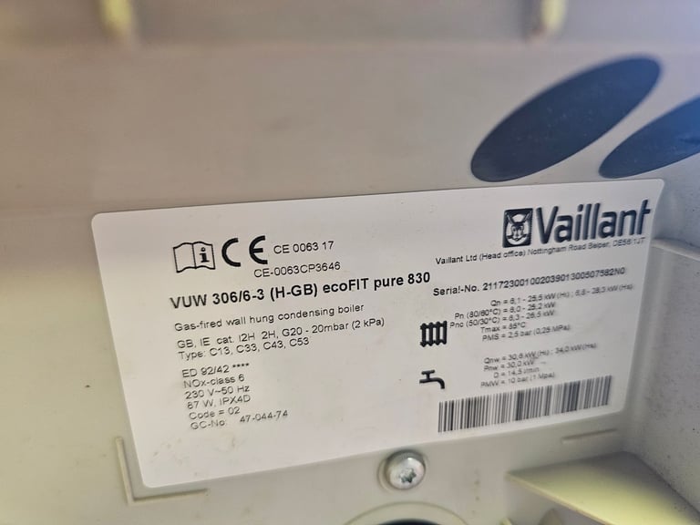 image for Vaillant Ecofit Pure 830 for Spares