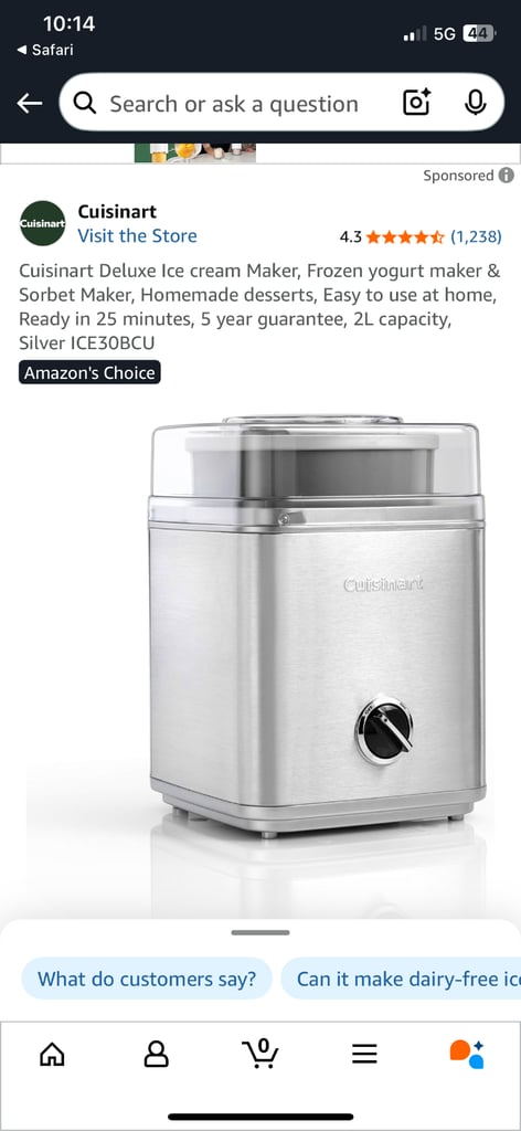 Ice cream maker Cuisinart