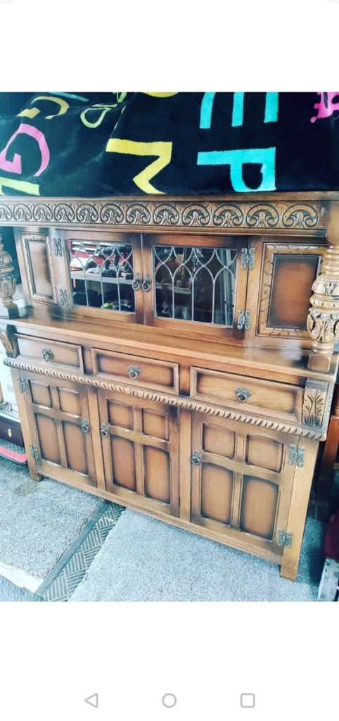 image for OLD CHARM OAK COURT CUPBOARD 