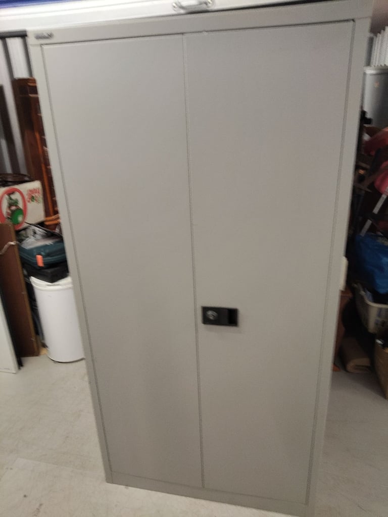 image for Bisley grey two door storage cabinet 