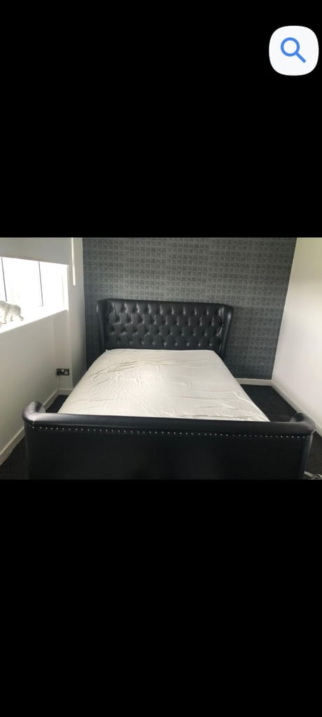 image for King size leather bed
