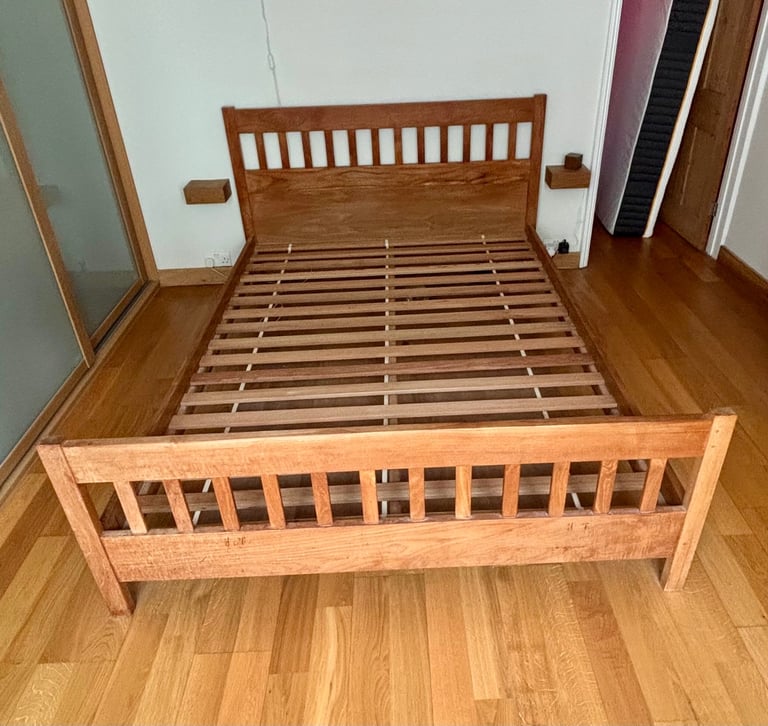 Habitat Oak King Size bed frame (solid wood) circa early 90s