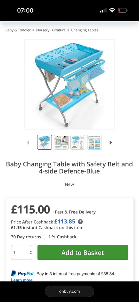 image for Folding Changing Table Storage Clothing Rail and Fabric Shelf Used A Few Times Excellent Condition 