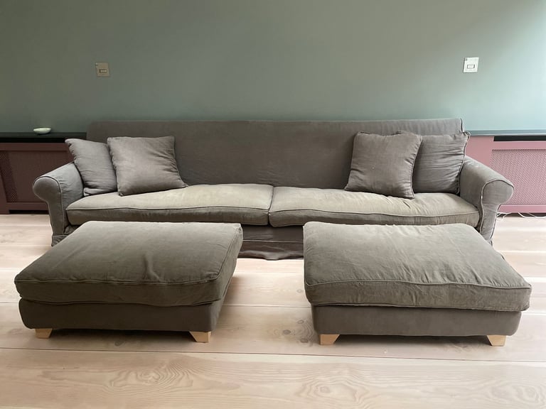 image for Cozy 5-seater sofa with footstools  - looking for a new home