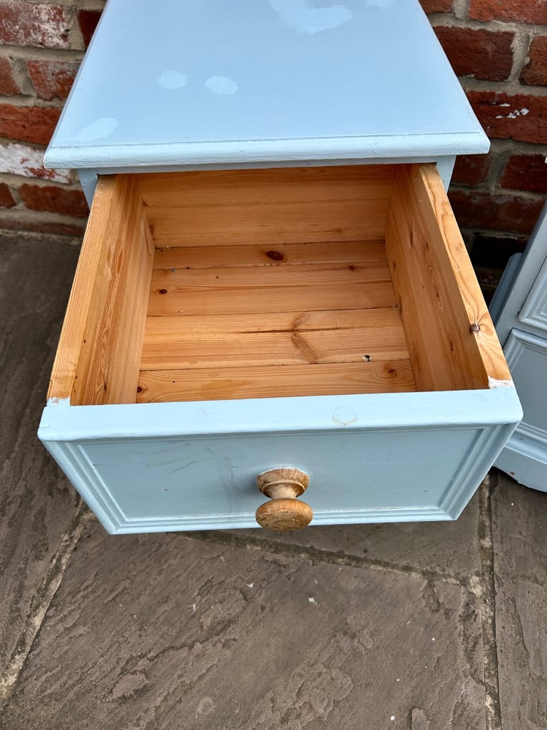 Pair of Solid Pine Bedside Tables for Upcycling Project / Painting - Good Condition 